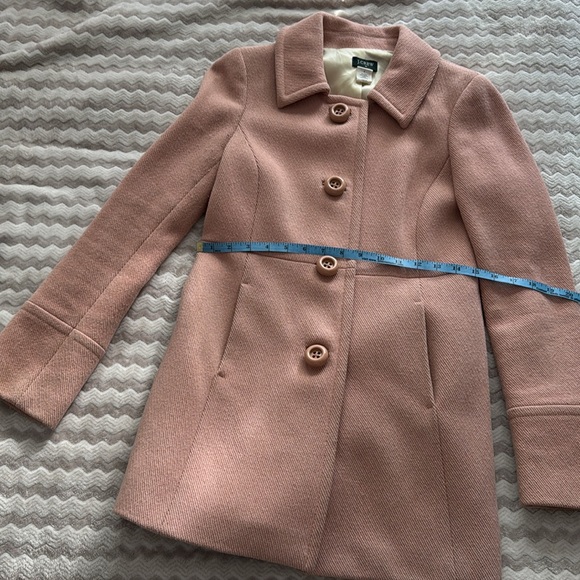 Pink J. Crew Pea Coat Size 0 - Picture 6 of 9